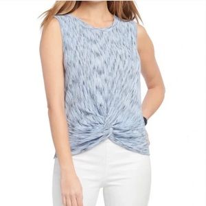 Nic & Zoe Mottled Stripe Twist Hem Sweater Tank